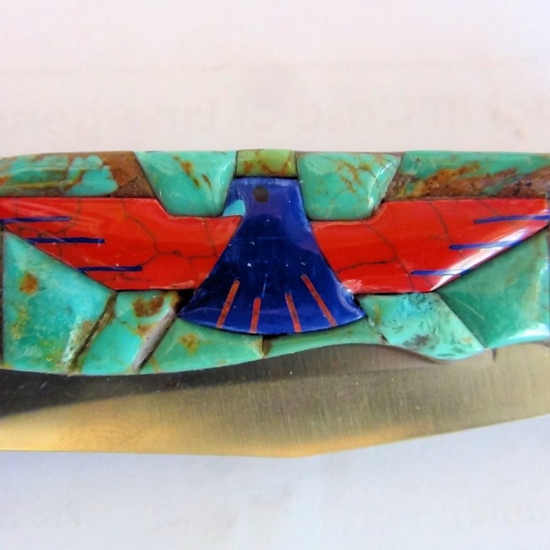 Coltello pieghevole Thunderbird sfondo turchese