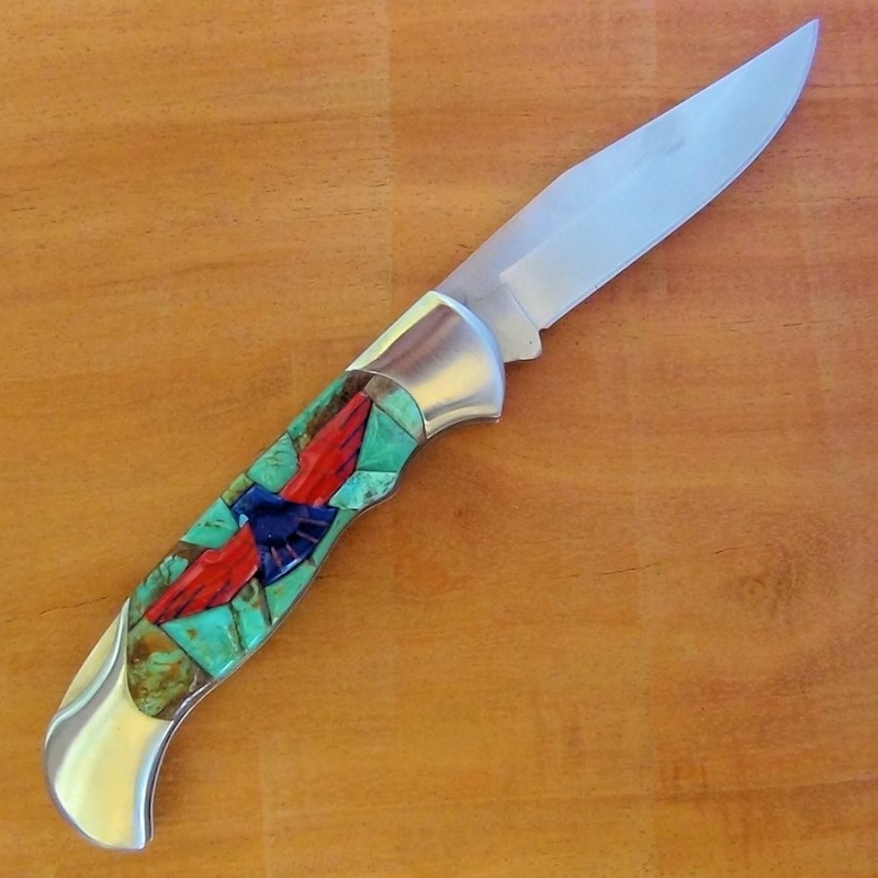 Cuchillo Plegable Thunderbird Fondo Turquesa