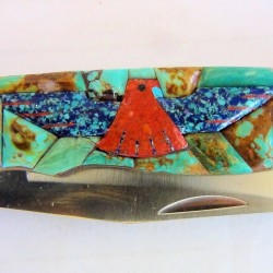 Coltello pieghevole Thunderbird sfondo turchese