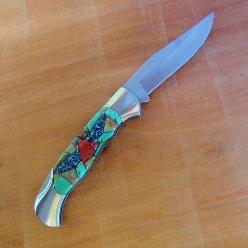 Cuchillo Plegable Thunderbird Fondo Turquesa