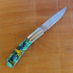 Thunderbird on Turquoise Background Folding Knife