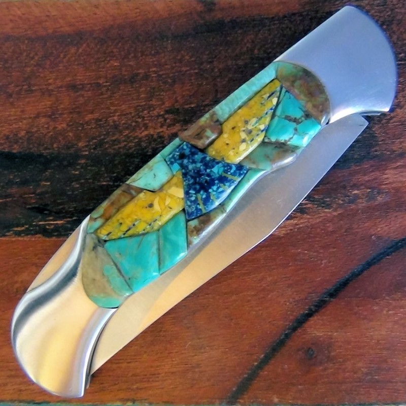 Cuchillo Plegable Thunderbird Fondo Turquesa