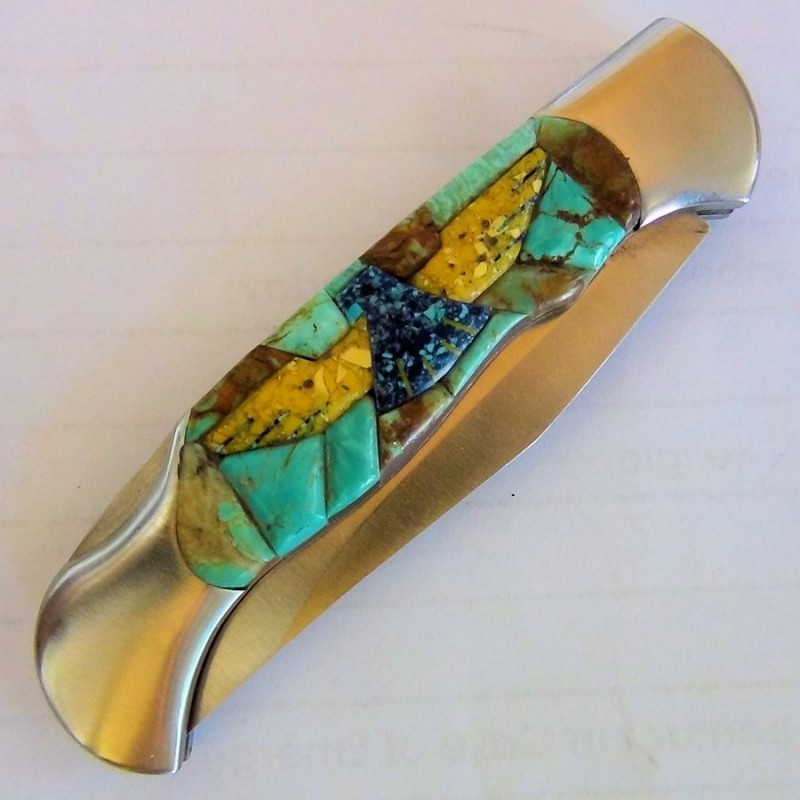 Türkisfarbener Hintergrund Thunderbird Klappmesser