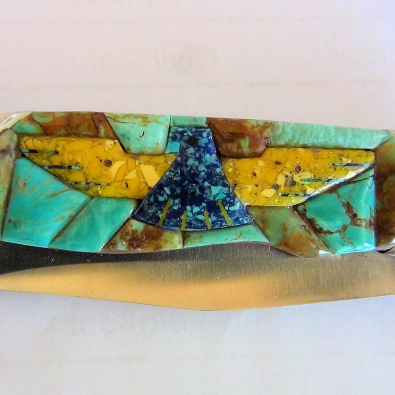 Cuchillo Plegable Thunderbird Fondo Turquesa