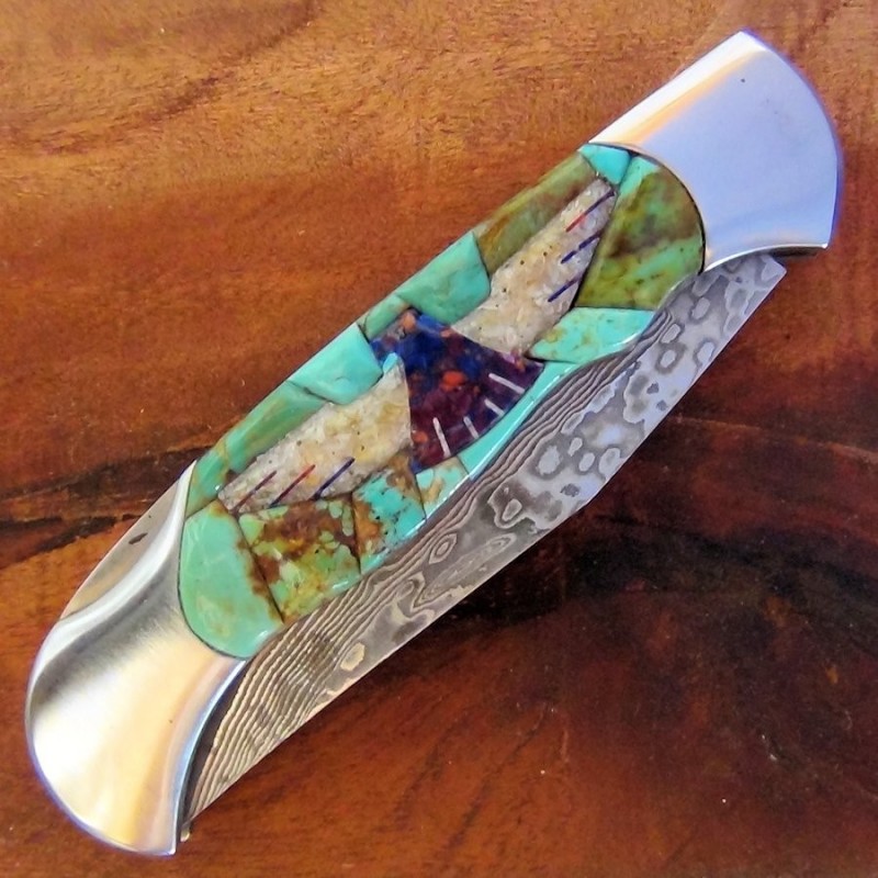 Cuchillo Plegable Thunderbird Fondo Turquesa