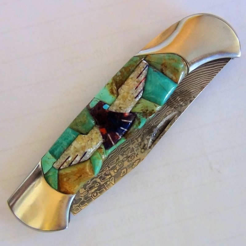 Cuchillo Plegable Thunderbird Fondo Turquesa