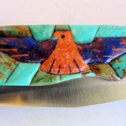 Coltello pieghevole Thunderbird sfondo turchese