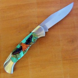 Cuchillo Plegable Thunderbird Fondo Turquesa