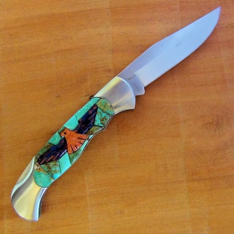 Cuchillo Plegable Thunderbird Fondo Turquesa