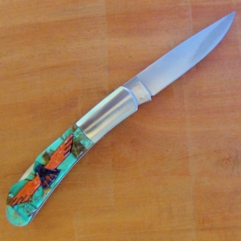 Cuchillo Plegable Thunderbird Fondo Turquesa