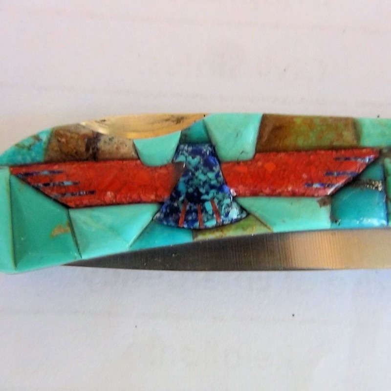 Cuchillo Plegable Thunderbird Fondo Turquesa