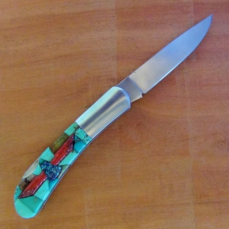 Cuchillo Plegable Thunderbird Fondo Turquesa