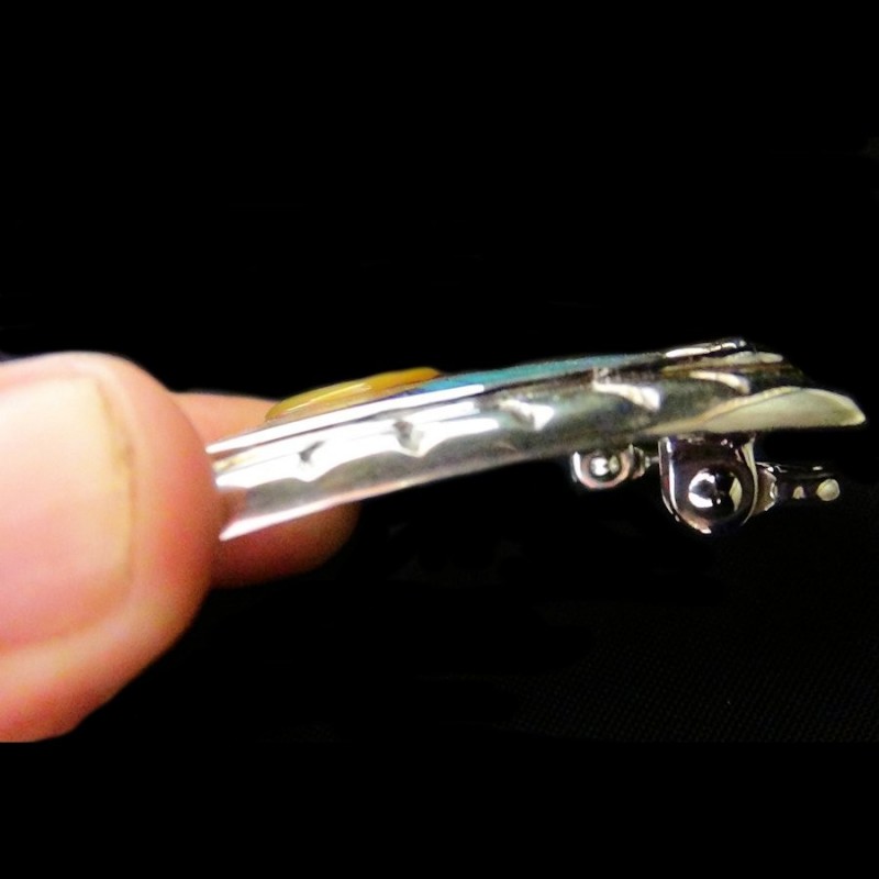 Zuni Sunface Inlay Western Country Sterling Belt Buckle