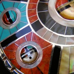 Zuni Sunface Inlay Western Country Sterling Belt Buckle