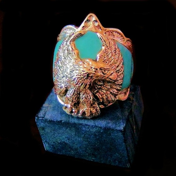 Eagle Harley Biker Solid Silver Ring