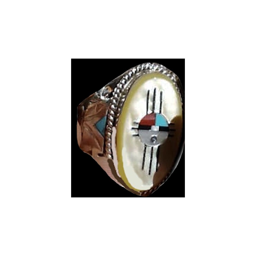 Bague zuni en nacre