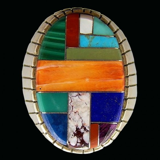 Navajo Oval Channel Inlay Ring