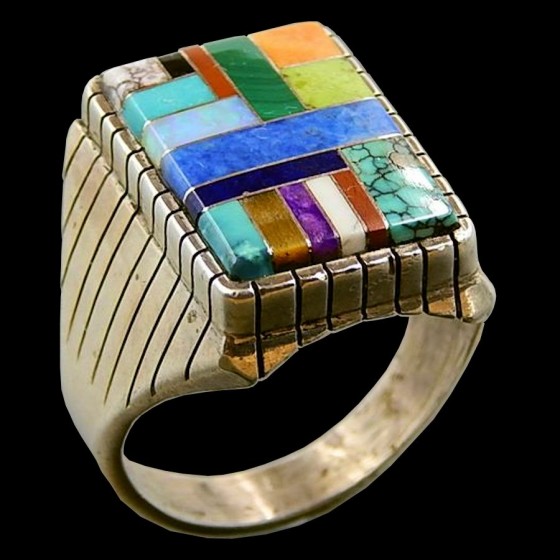 Bague Navajo Rectangulaire...