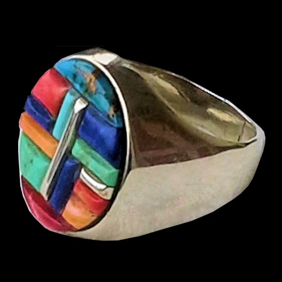 Anello di ciottoli multicolore