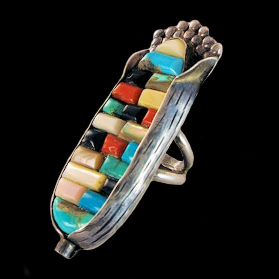 Anillo Navajo Corn Row para mujer