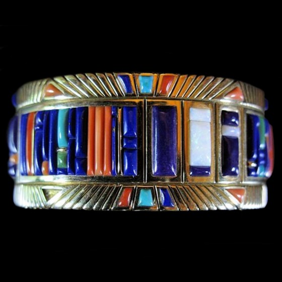 Brazalete nativo americano superpuesto navajo