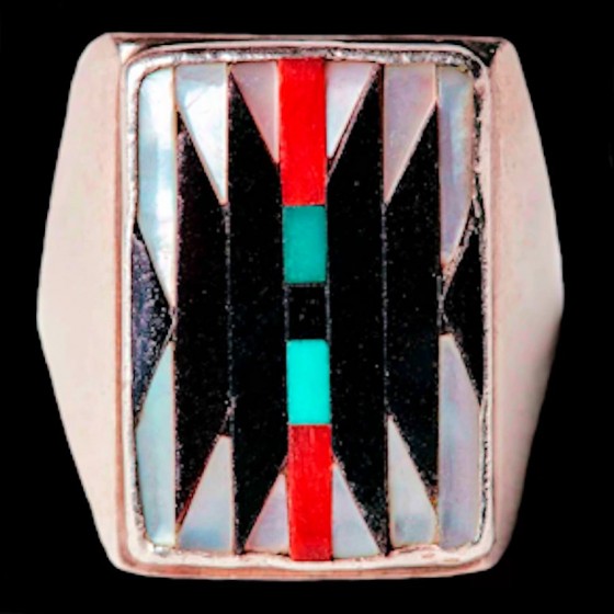 Rechthoekige Navajo Ring, Parelmoer