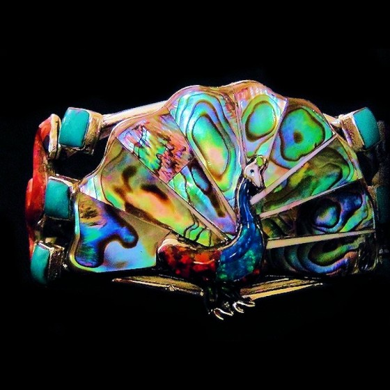 Pfau und Flamingos Armband