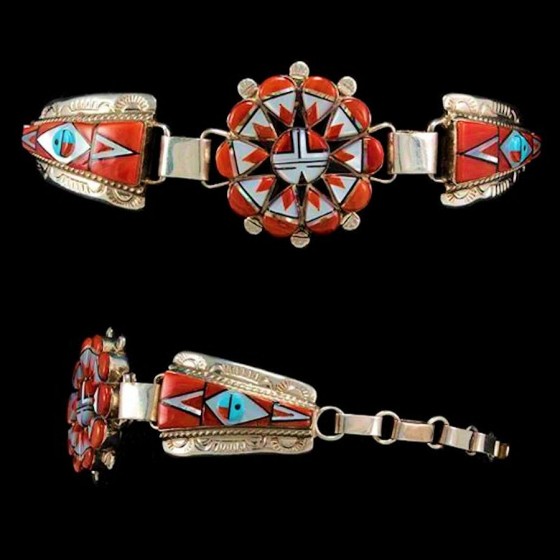 Bracciale Zuni Sun God da...