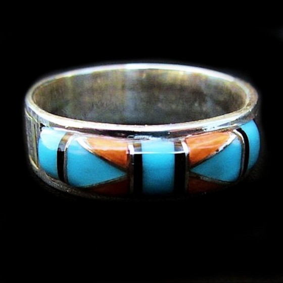 Anillo de Coral Navajo y...