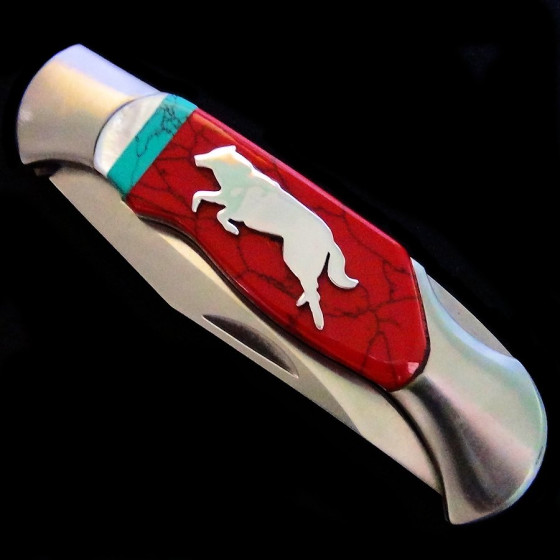 Klappmesser mit Wolfsmuster