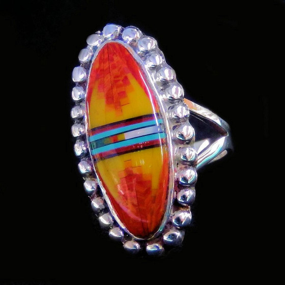 Zuni Oval Micro Inlay Ring...