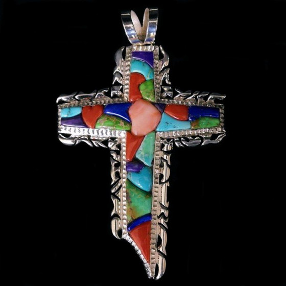 Colgante de cruz navajo,...