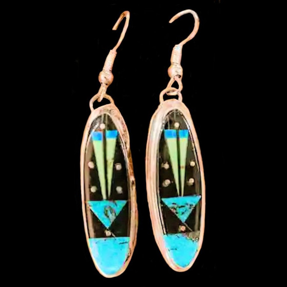 Aretes Flecha Ovalada Zuni