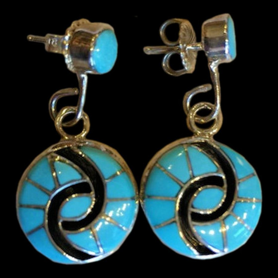 Zuni Round Earrings,...