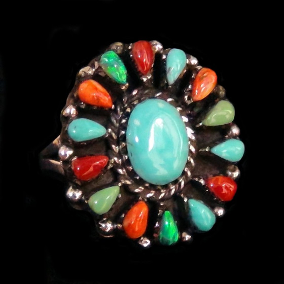 Bague Navajo Fleur en...