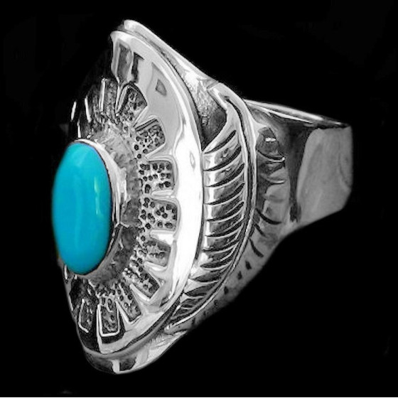 Bague Navajo avec Cabochon...