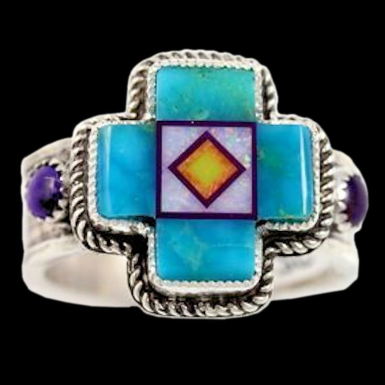 Navajo-Kreuz-Ring mit...