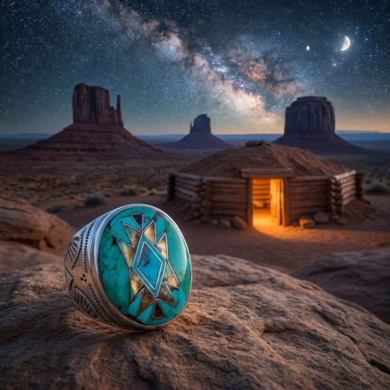 Men's Navajo Oval Ring