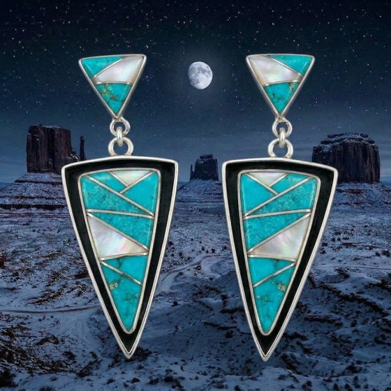 Zuni Shadow Box Earrings,...