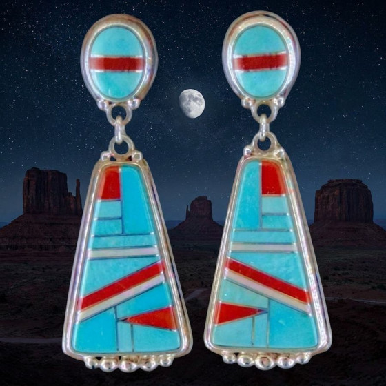 Channel Inlay Earrings,...