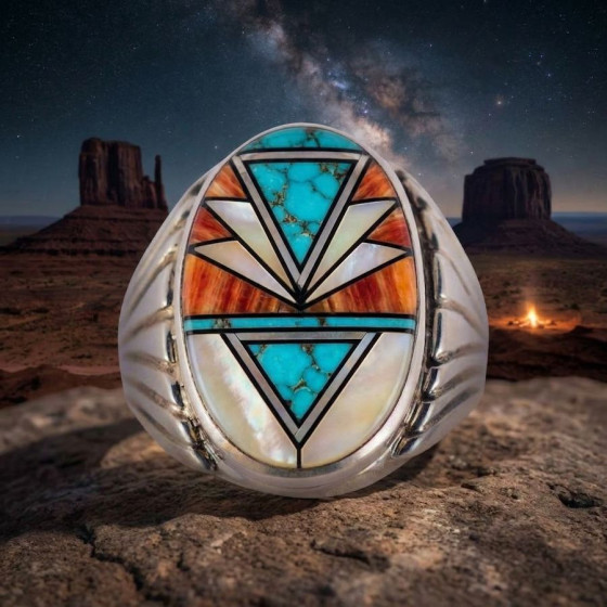 Ovaler Navajo-Silberring...
