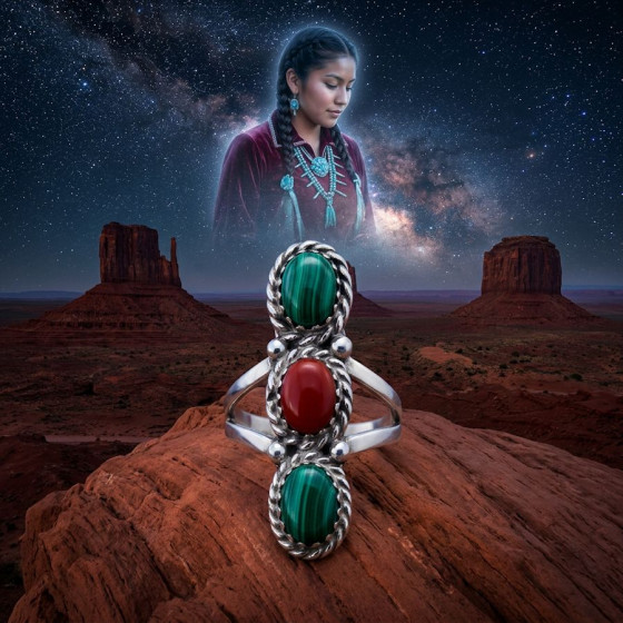 Bague Femme Navajo 3...