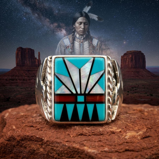 Zuni micro inlay Arrowhead...