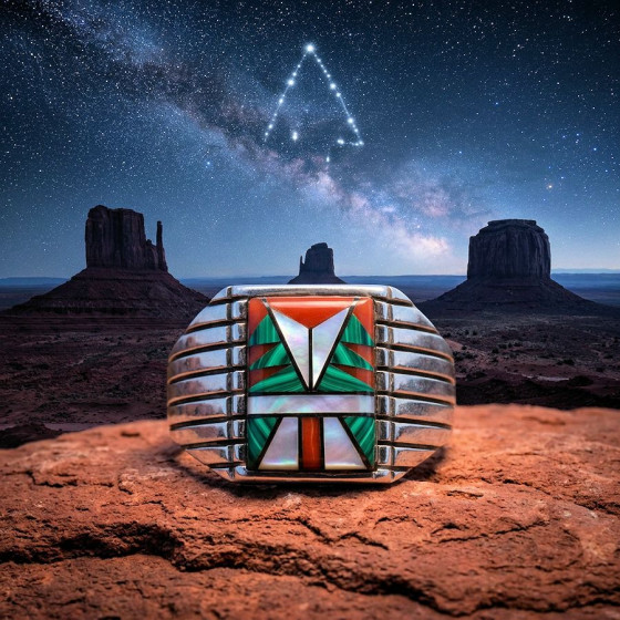 Anello Navajo rettangolare...