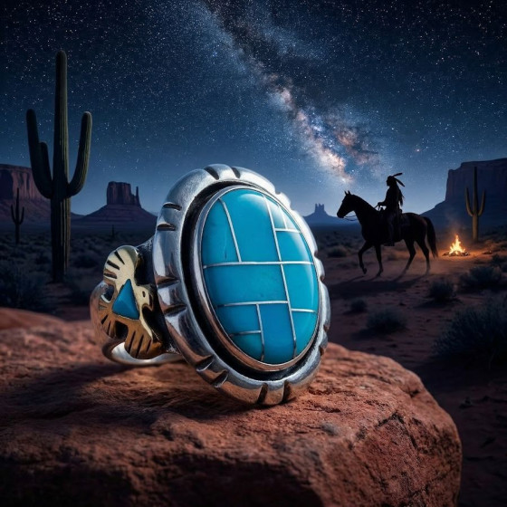 Navajo ovale ring met...