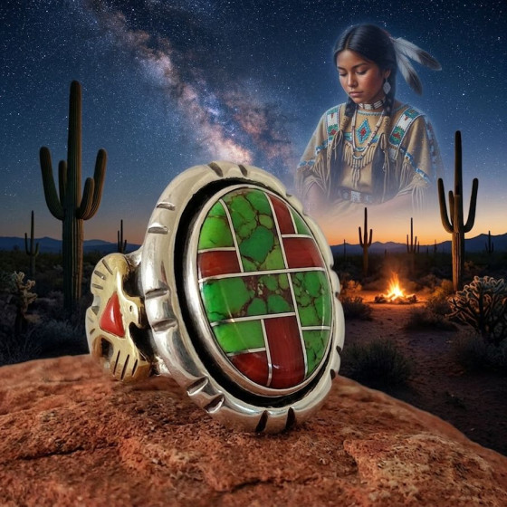 Navajo ovale ring met...