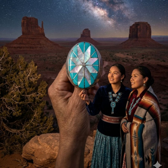 Anello ovale con intarsio a...