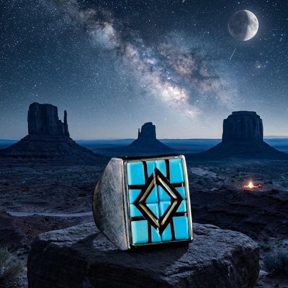 Anello Navajo rettangolare...