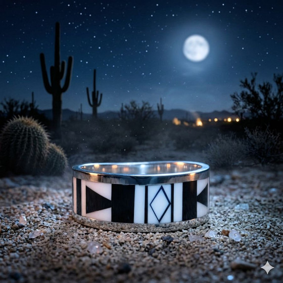 Bague Anneau Navajo nacre...