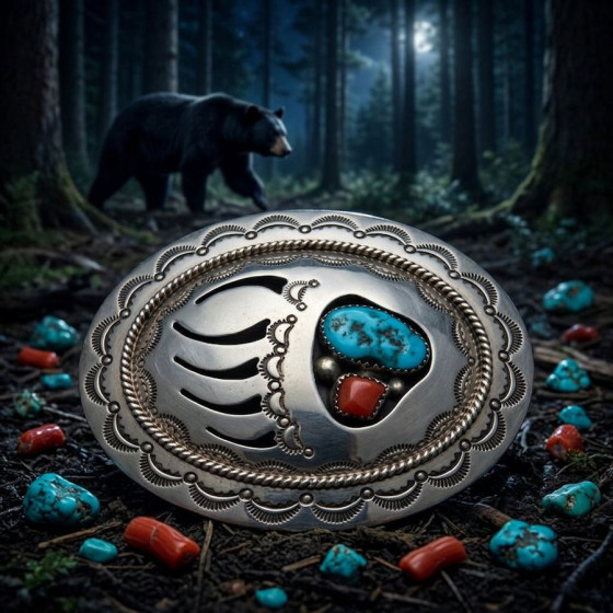 Turquoise & Coral Bearpaw...